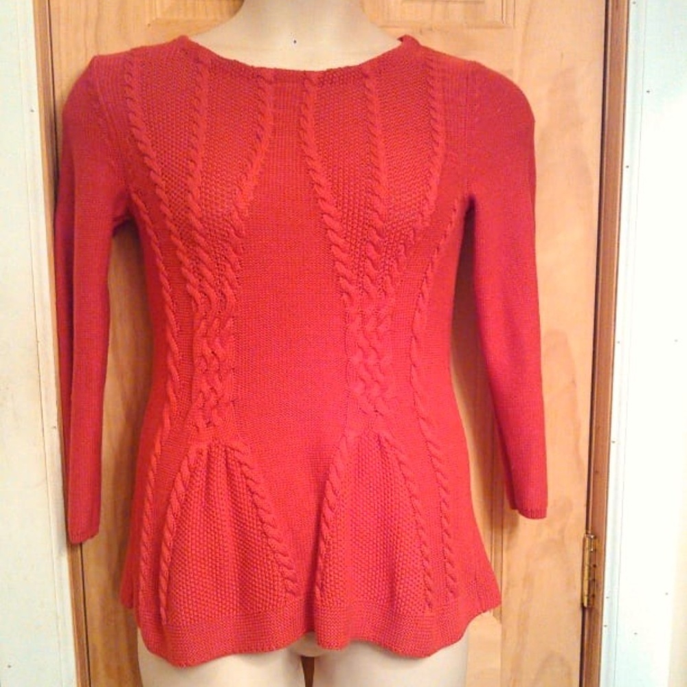 Orange Pleated Sweater